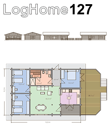 cabin floor log plan 127
